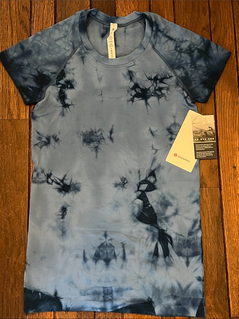 Lululemon Tie Dye Blue Marble Swiftly Tech Short Sleeve Tee Size 6 New With Tags